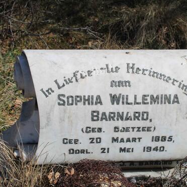 BARNARD Sophia Willemina nee COETZEE 1885-1940