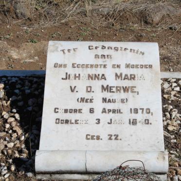 MERWE Johanna Maria, v.d. nee NAUDE 1870-1940