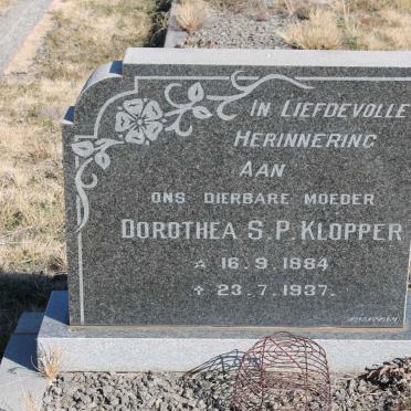 KLOPPER Dorothea S.P. 1884-1937