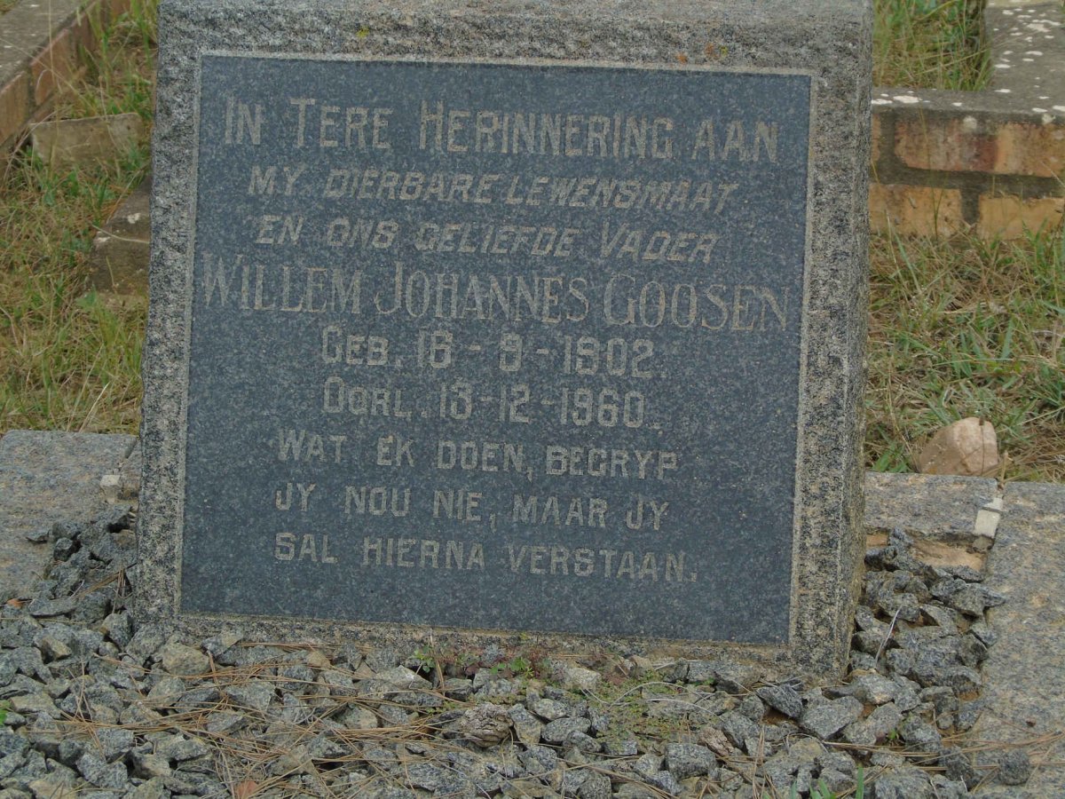 GOOSEN Willem Johannes 1902-1960