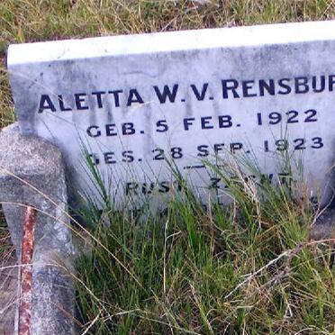 RENSBURG Aletta W., v. 1922-1923