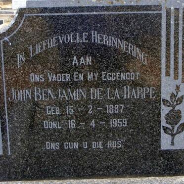 HARPE John Benjamin, de la 1887-1959