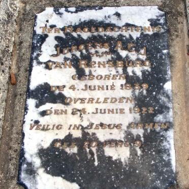 RENSBURG Jurgens A.C.J., van 1839-1922