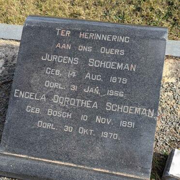 SCHOEMAN Jurgens 1879-1966 & Engela Dorothea BOSCH 1891-1970