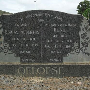OELOFSE Esaias Albertus 1889-1975 &amp; Elsie NELL 1882-1964