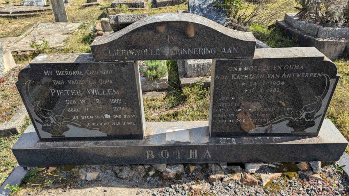 BOTHA Pieter Willem 1909-1974 & Ada Kathleen VAN ANTWERPEN 1904-1982