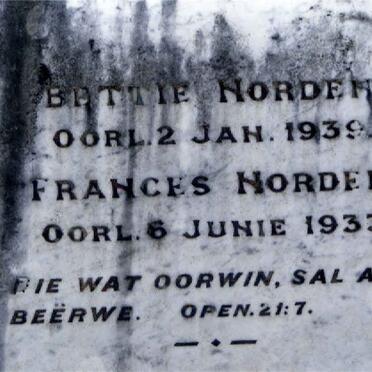 NORDEN Frances -1933 :: NORDEN Bettie -1939