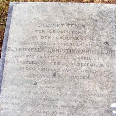 PRINSLOO Petronella Christina 1815-1876