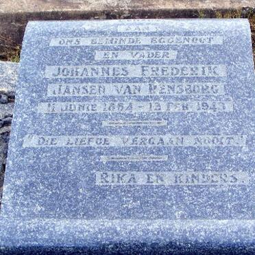 RENSBURG Johannes Frederik, Jansen van 1864-1943