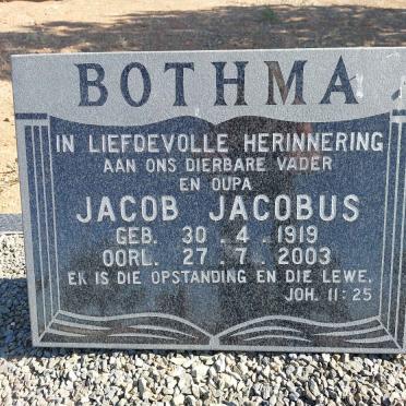 BOTHMA Jacob Jacobus 1919-2003