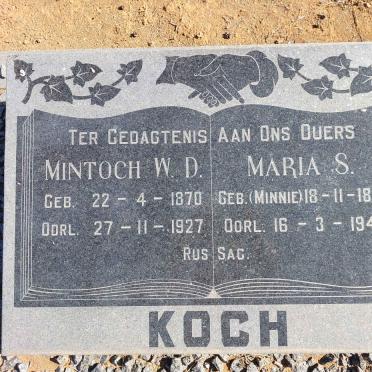 KOCH Mintoch W.D. 1870-1927 &amp; MINNIE Maria S. 1876-1944