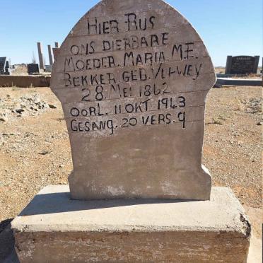 BEKKER Maria M.E. nee VERWEY 1862-1943