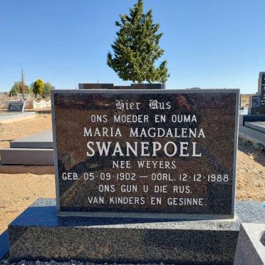 SWANEPOEL Maria Magdalena nee WEYERS 1902-1988