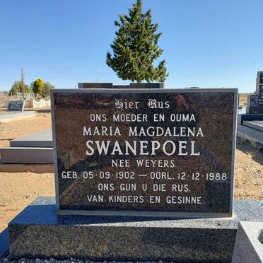 SWANEPOEL Maria Magdalena nee WEYERS 1902-1988