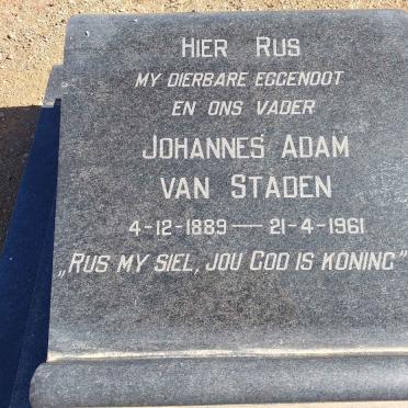 STADEN Johannes Adam, van 1889-1961