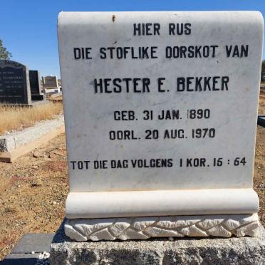 BEKKER Hester E. 1890-1970