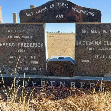 LIEBENBERG Barend Frederick 1919-1988 &amp; Jacomina Elizabeth BARNARD 1928-