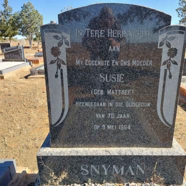 SNYMAN Susie nee MATTHEE -1964