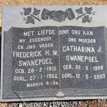 SWANEPOEL Frederick H.W. 1910-1960 &amp; Catharina J. 1908-2003