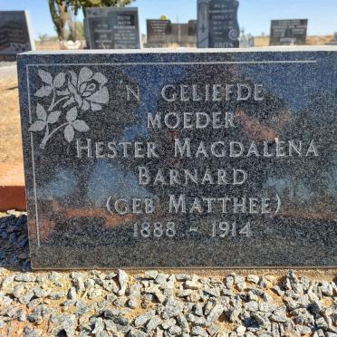 BARNARD Hester Magdalena nee MATTHEE 1888-1914