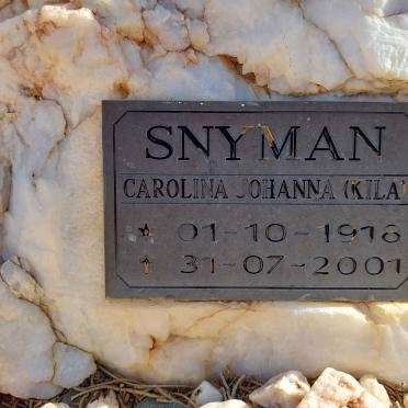 SNYMAN Carolina Johanna 1918-2001 &amp; SNYMAN ?