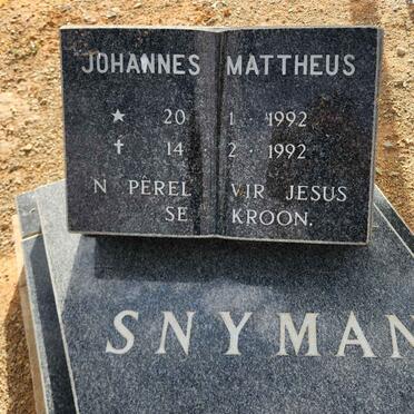 SNYMAN Johannes Mattheus 1992-1992