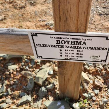 BOTHMA Elizabeth Maria Susanna 1946-2022