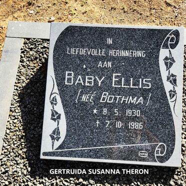 ELLIS Baby nee BOTHMA 1930-1986