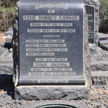 CAWOOD Cecil Dombey 1903-1945 &amp; Dinah Johanna 1915-1963