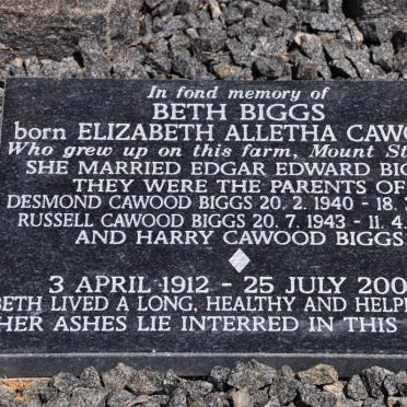 CAWOOD Charles Dombey 1873-1934 &amp; Janie Roberts HOBSON 1883-1956 :: BIGGS Elizabeth Alletha nee CAWOOD 1912-2004