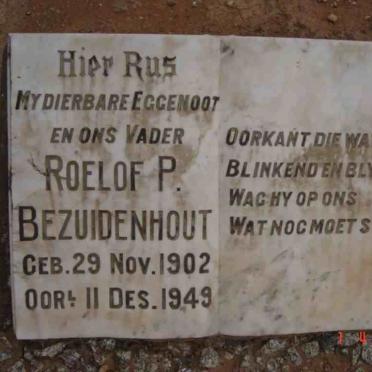 BEZUIDENHOUT Roelof P. 1902-1949