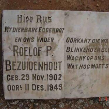 BEZUIDENHOUT Roelof P. 1902-1949