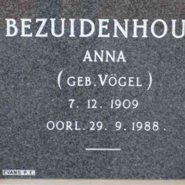 BEZUIDENHOUT Anna nee VOGEL 1909-1988