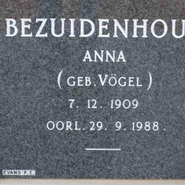 BEZUIDENHOUT Anna nee VOGEL 1909-1988