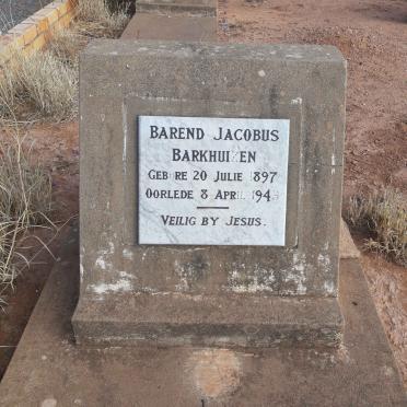 BARKHUIZEN Barend Jacobus 1897-1943