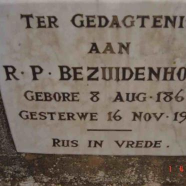 BEZUIDENHOUT R.P. 1869-1913