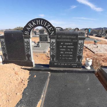 BARKHUIZEN M.G. nee STRYDOM 1941-1983