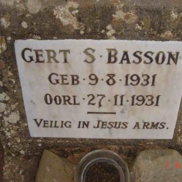 BASSON Gert S. 1931-1931