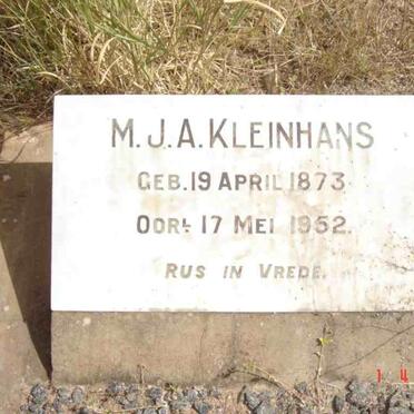KLEINHANS M.J.A. 1873-1952