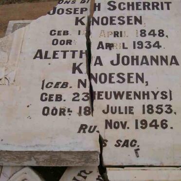 KNOESEN Joseph Scherrit 1848-1934 &amp; Alettha Johanna NEUWENHUYS 1853-1946