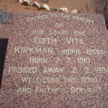 KIRKMAN Edith Vita nee BIGGS 1910-1984