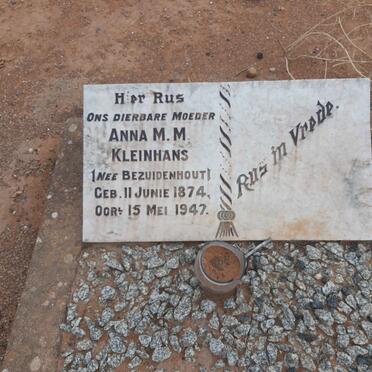KLEINHANS Anna M.J. nee BEZUIDENHOUT 1874-1947