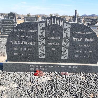KILLIAN Petrus Johannes 1881-1968 &amp; Martha Johanna KILLIAN 1883-1973