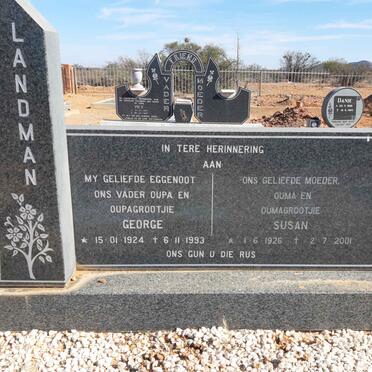 LANDMAN George 1924-1993 &amp; Susan 1926-2001