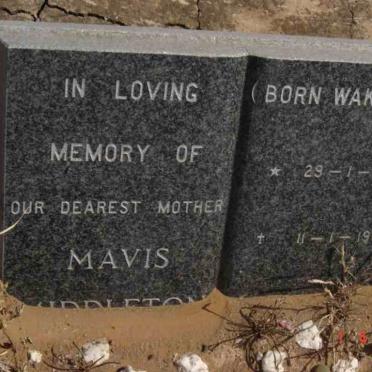 MIDDLETON Mavis nee WAKEFORD 1901-1993