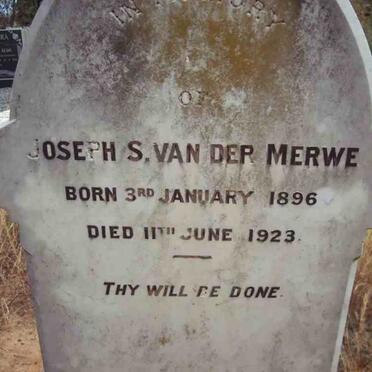 MERWE Joseph S., van der 1896-1923
