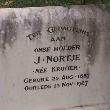 NORTJE J. nee KRUGER 1857-1927