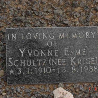 SCHULTZ Yvonne Esmé nee KRIGE 1910-1988