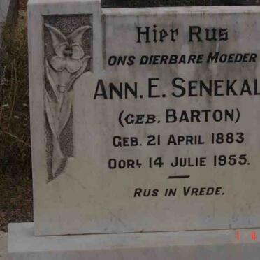 SENEKAL Ann. E. nee BARTON 1883-1955