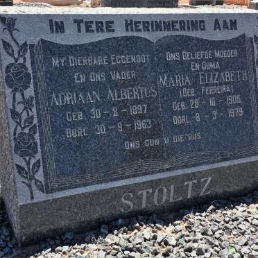 STOLTZ Adriaan Albertus 1897-1963 &amp; Maria Elizabeth FERREIRA 1905-1979